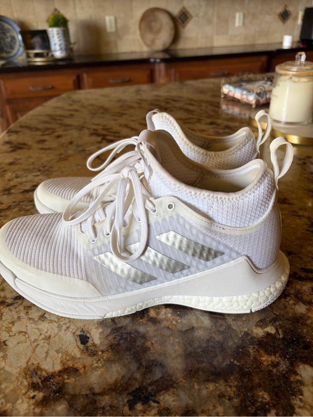 adidas Women’s White and Cream Running Sneakers